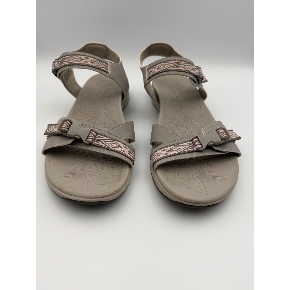 Dansko Women 41 Gray Pink Strappy Walking Sandals Natural Arch 4911792079